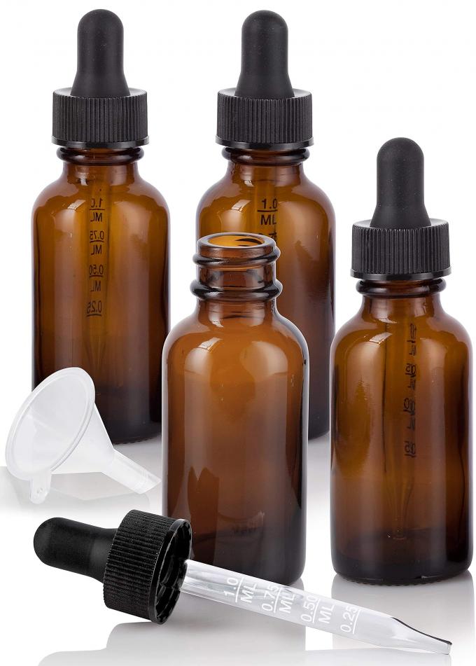 Bouteilles graduées de compte-gouttes d'Amber Glass Cosmetic Containers 0.7oz 30ml d'échelle avec la pipette 3