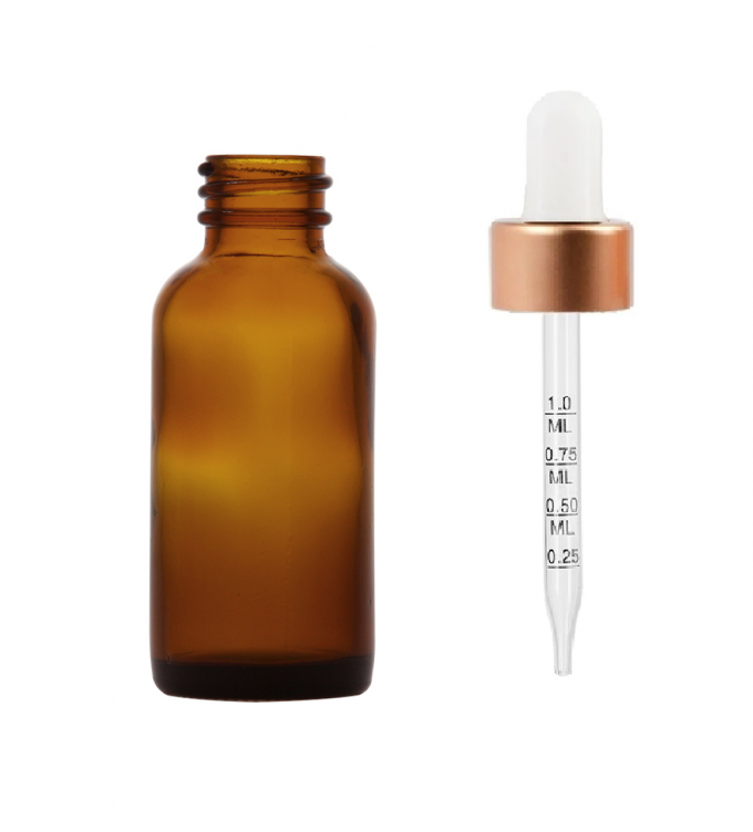 Bouteilles graduées de compte-gouttes d'Amber Glass Cosmetic Containers 0.7oz 30ml d'échelle avec la pipette 4