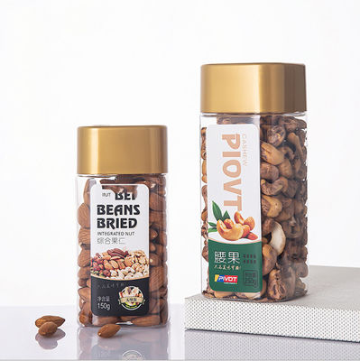 le stockage en plastique clair carré de 2.4in cogne la nourriture sèche de loisirs du fruit 250g étanche à l'humidité