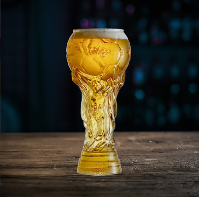 Drinking Glass Clear Beer Glass Cup 16oz Qatar World Cup Trophy Shaped