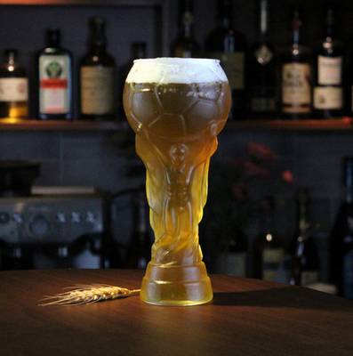 Drinking Glass Clear Beer Glass Cup 16oz Qatar World Cup Trophy Shaped