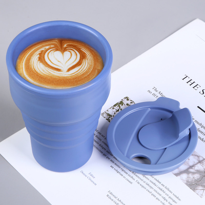 OEM Eco Friendly Collapsible Travel Coffee Mug Silicone Foldable With Lid
