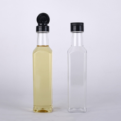 Olive Oil Vinegar Plastic Bottle With Screw Cap Square 8.8oz