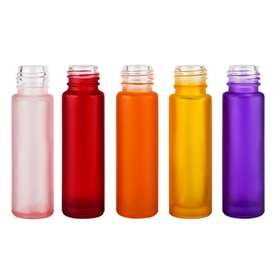 White Blue 10ml Amber Glass Roller Bottles ISO SGS With SS Ball