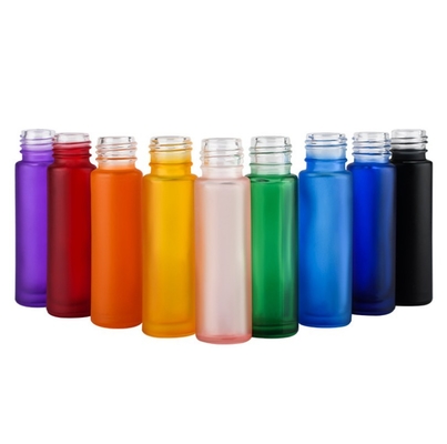 White Blue 10ml Amber Glass Roller Bottles ISO SGS With SS Ball