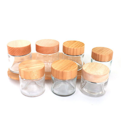 Diamètre sans danger pour les enfants 64mm 120ml de couvercle de pots en verre transparents en bambou de concentré d'huile