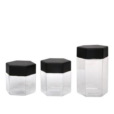 180ml 215ml Hexagon Transparent Plastic Pet Jar For Food Packaging Recycling
