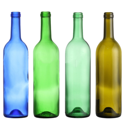 Green Red Wine Colored Clear Black Glass Wine Bottle Luxury Recycled 750Ml