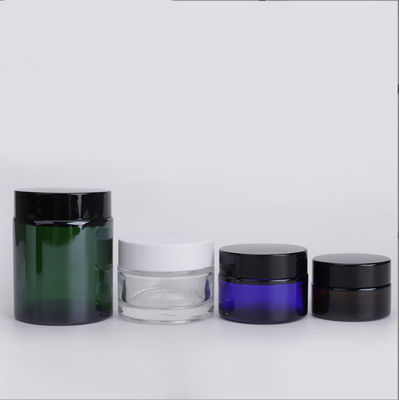 Good price espace libre Amber Purple Glass Cream Jar de noir de 5g 10g 15g 20g 30g 50g 100g avec le chapeau en plastique en ligne