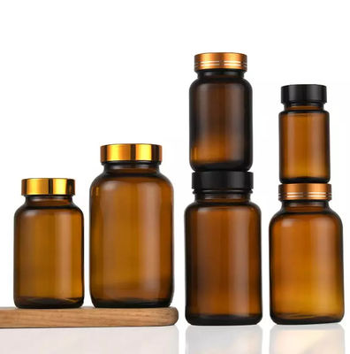 Good price bouteille en verre ronde ambre de la vitamine 150ml 300ml 250ml pour la capsule de pilule de comprimé en ligne