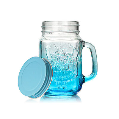 Good price L'ODM a coloré la bouche en verre d'once Mason Jar Straw Lid Wide des tasses de café 16 en ligne