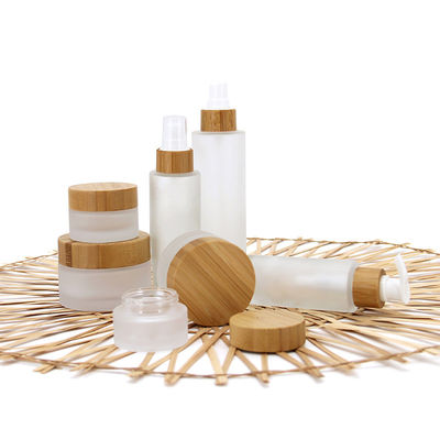 Good price Pot en bambou de empaquetage cosmétique en bambou de cosmétique de crème de couvercle de conteneurs cosmétiques en verre en ligne