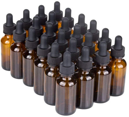 Good price Bouteilles graduées de compte-gouttes d'Amber Glass Cosmetic Containers 0.7oz 30ml d'échelle avec la pipette en ligne