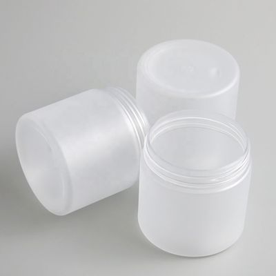 Good price les pots 250g cosmétiques en plastique avec des couvercles ont givré le couvercle à visser en aluminium de conteneurs en ligne
