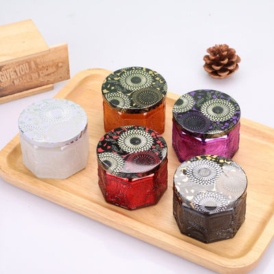 Good price Les pots de relief en verre de bougie d'octogone vident la couleur multi de luxe 4oz 8oz avec le couvercle en ligne
